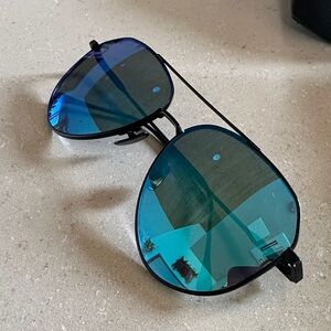 Diff Eyewear Blue Aviator Sunglasses